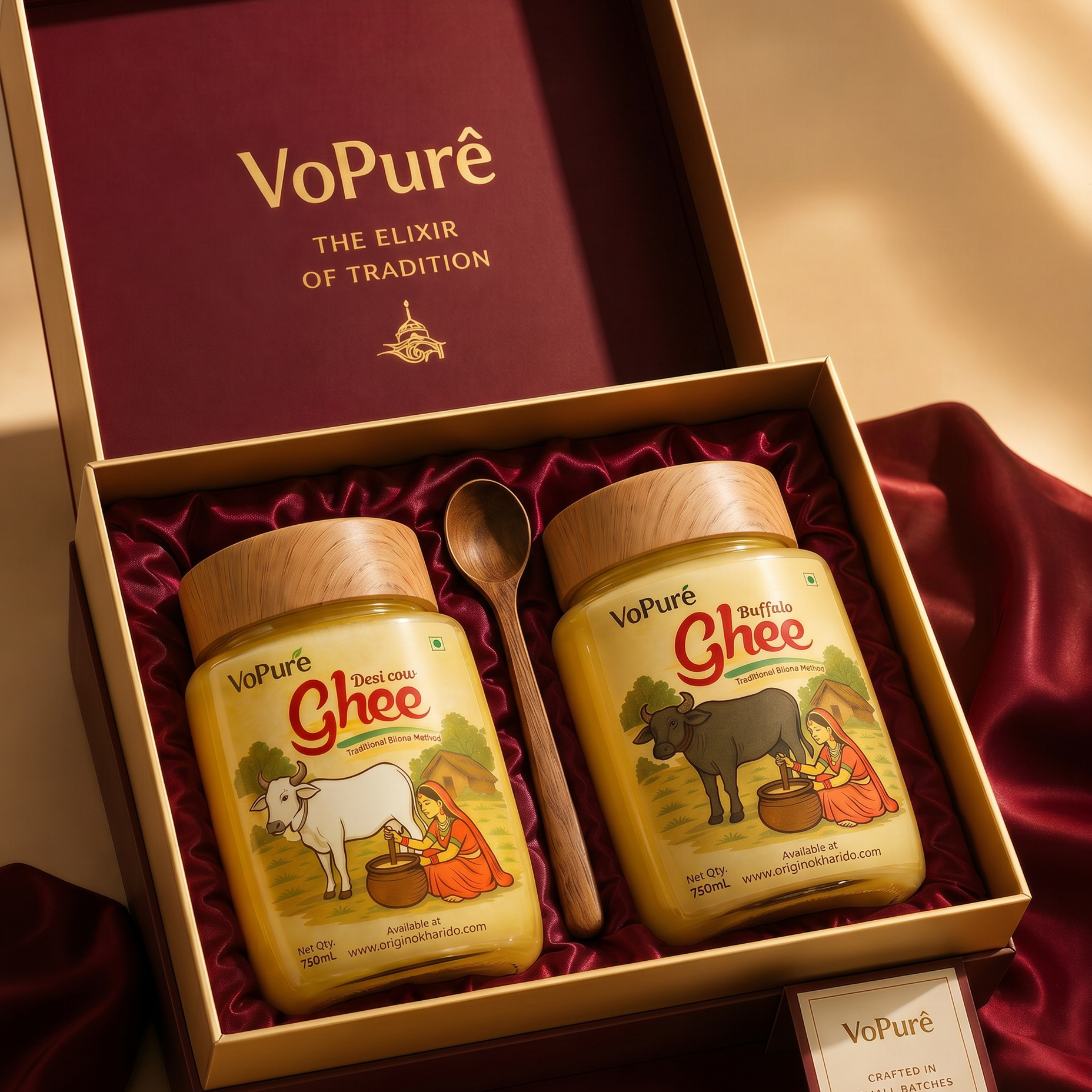 VoPure Buffalo and Cow pure ghee in gift pack